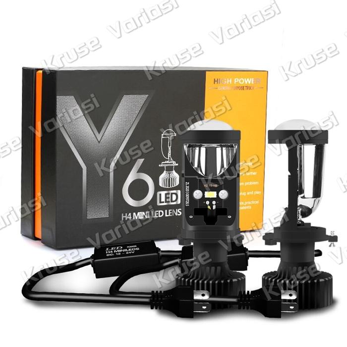 Gambar 2PCS Y6D/ H4 Lampu Depan Mobil LED 50W Lensa Proyektor Mini H4 6000k 30000LM Lampu Mobil LED Otomatis Kipas Turbo Sinar Rendah Tinggi - 2pcs Y6 H4 dari Monqiqi-Auto undefined Tokopedia