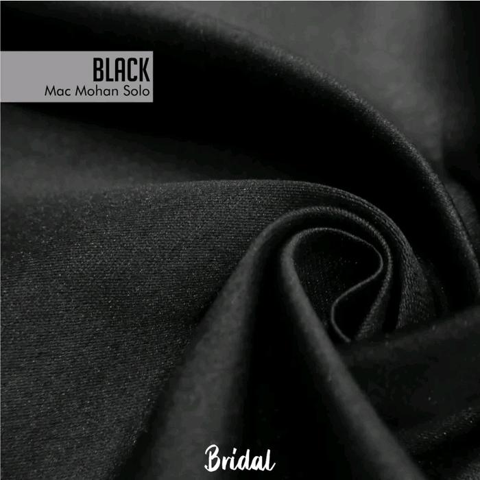 Gambar [NEW ARRIVAL] KAIN SATIN BRIDAL DUTCHESS PREMIUM SATEEN TEBAL BERVOLUME PER 0.5M FURING WEDDING DRESS KEBAYA BRIDESMAID TERMURAH BY MAC MOHAN - Black dari Mac Mohan Fashion undefined Tokopedia