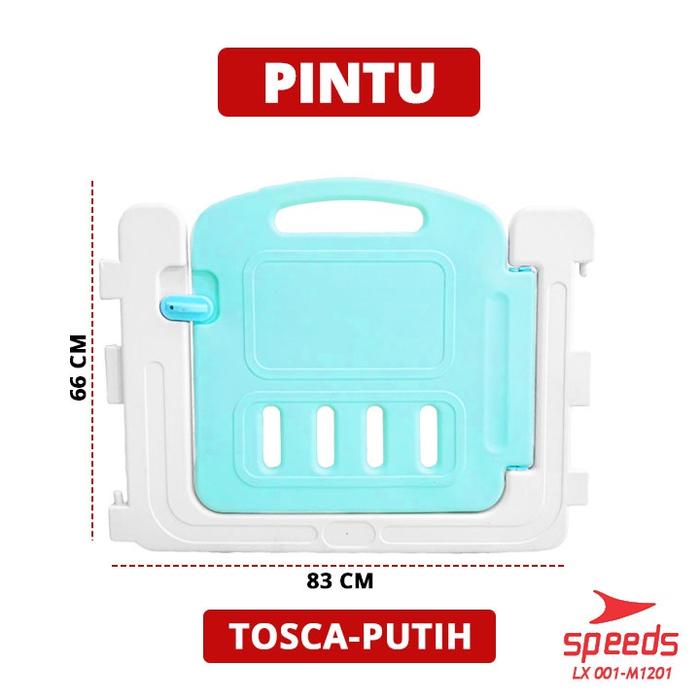 Gambar JUAL SATUAN Pagar Molion Pagar Bermain Anak Pagar Bayi Playpen Bayi Kolam Main Anak Portable Babyfance - PINTU BIRU PUTIH dari Didibear Toys undefined Tokopedia