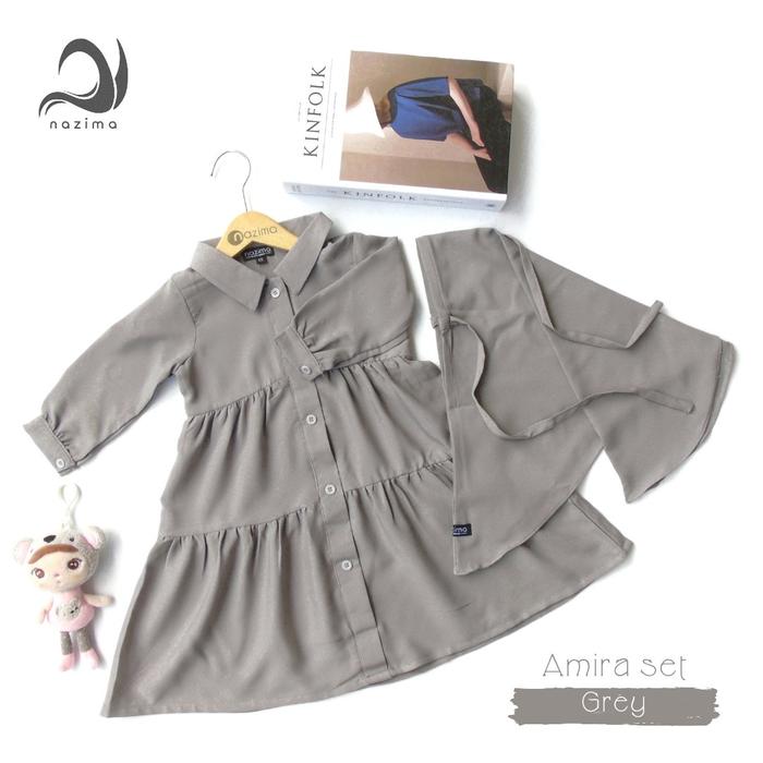 Gambar Nazima Gamis Anak Amira Set - Grey, XL dari nazima_NEW undefined Tokopedia