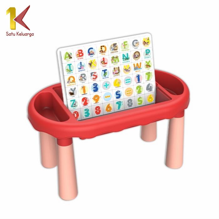 Gambar [COD] SK M39 M111 Meja Belajar Anak Multifungsi Mainan Edukasi Meja Susun Balok Bangunan Blok - MEJA BLOK MERAH 80PC dari satukeluargaid Kab. Tangerang Tokopedia