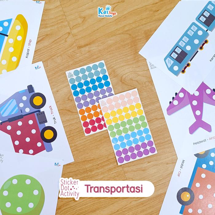 Gambar Sticker Dot Activity / Worksheet Aktivitas Menempel Stiker Bulat / Mainan Edukasi Mengenal Warna Tempel Stiker Prewriting Motorik Halus PAUD - transportasi dari kai toys_NEW undefined Tokopedia