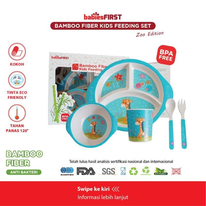 Gambar Babiesfirst Bamboo Fiber Kids Feeding Set / Peralatan Makan Bayi - Jerapah dari Lolibi undefined Tokopedia