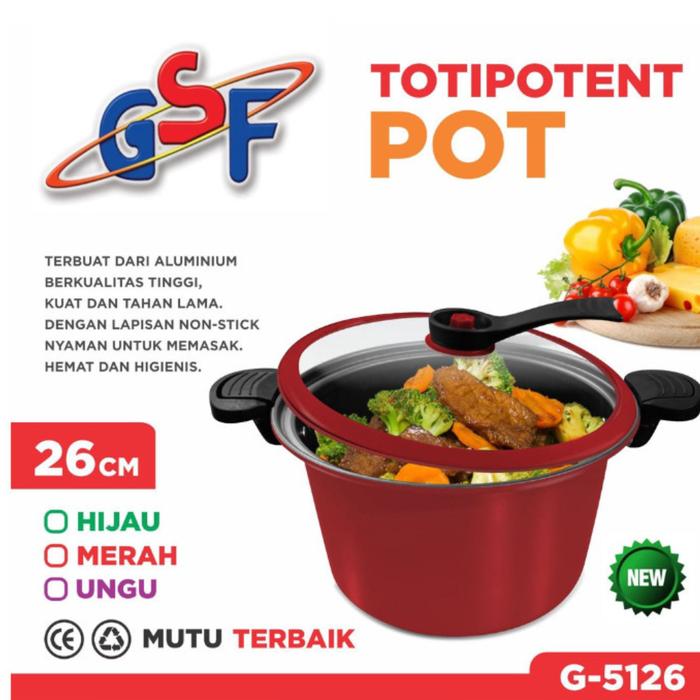 Gambar GSF Panci Presto Totipotent Pot Non Stick Anti Lengket 22 26 28 Cm - 26 CM  dari Dapurmurah.id undefined Tokopedia