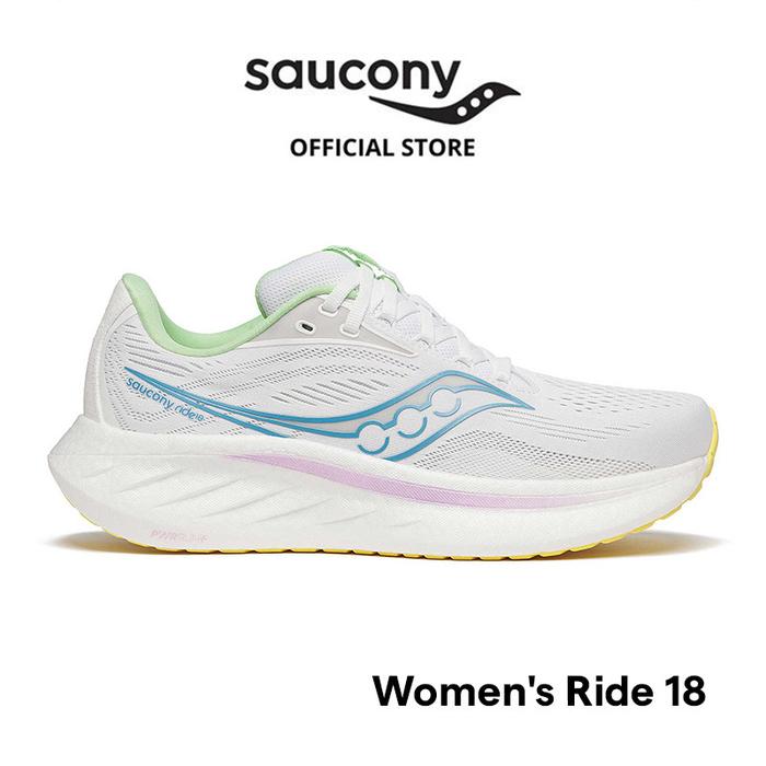 Promo Sepatu Lari Wanita SAUCONY Shoes Ride 18 Women White