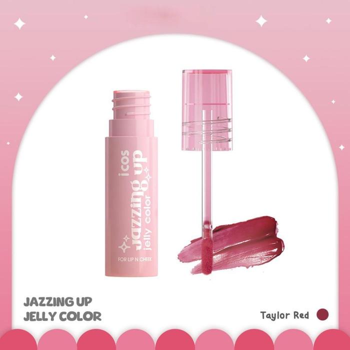 Gambar ICOS Jelly Tint Lip & Cheek Jazzing Up jelly Color Lipstick Bibir Gloss By Inez Cosmetic - taylor Red dari INEZ Official Store undefined Tokopedia