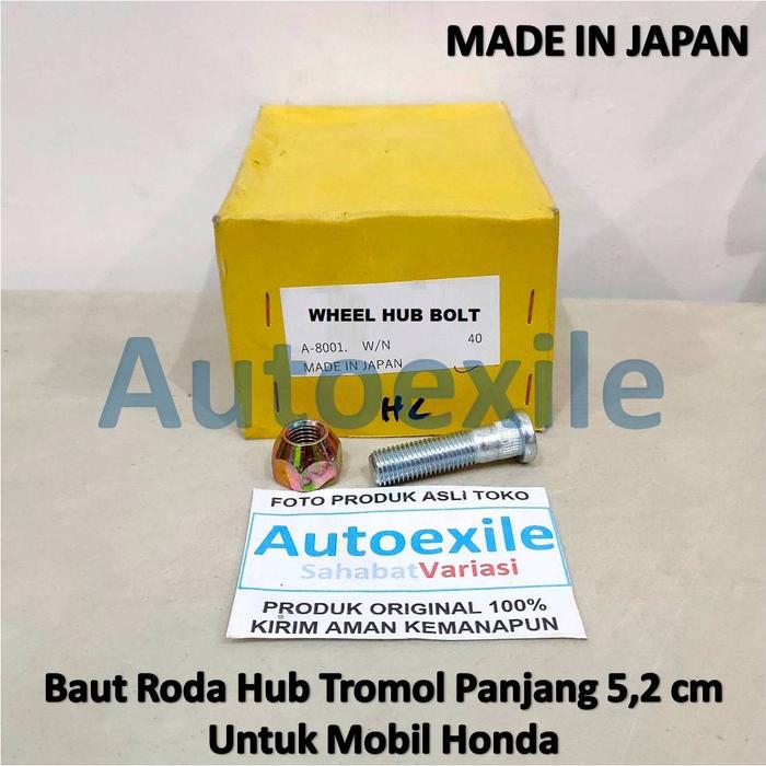 Gambar Baut Tromol Mobil Honda Made in Japan M12 Drat 1.5 Panjang 5,2 cm Wheel Hub Bolt Nut M12x1.5 Untuk Kunci Mur Roda Brio Jazz Civic City Accord Mobilio Odyssey BRV CRV HRV WRV - Silver dari Autoexile Kota Medan Tokopedia