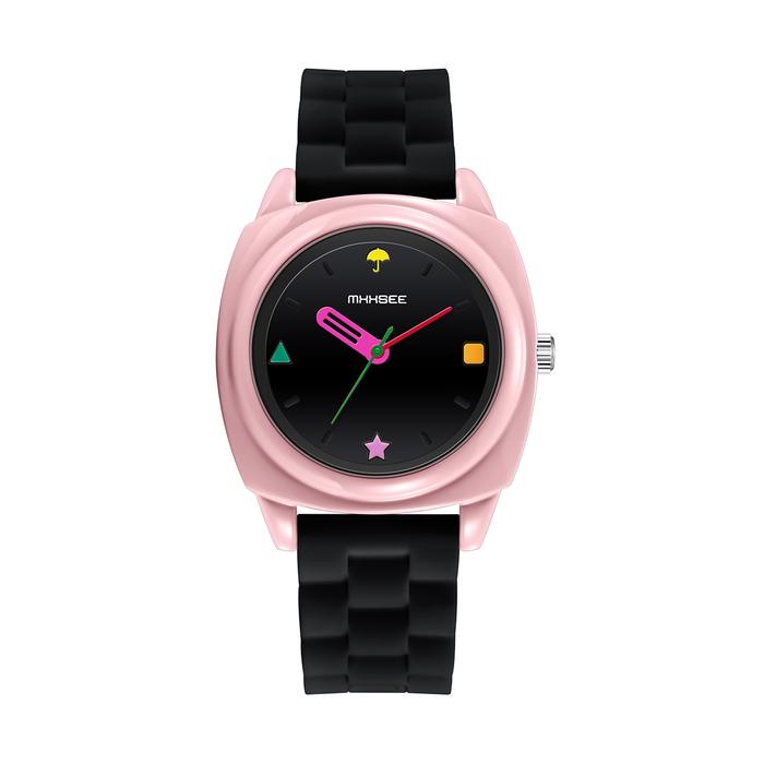 Gambar Jam Tangan Wanita Dial Besar Tali Silikon Jam Kuarsa Warna Dopamin Variasi Sakura Vitalitas Pemuda - Black Pink dari SIEO5 undefined Tokopedia