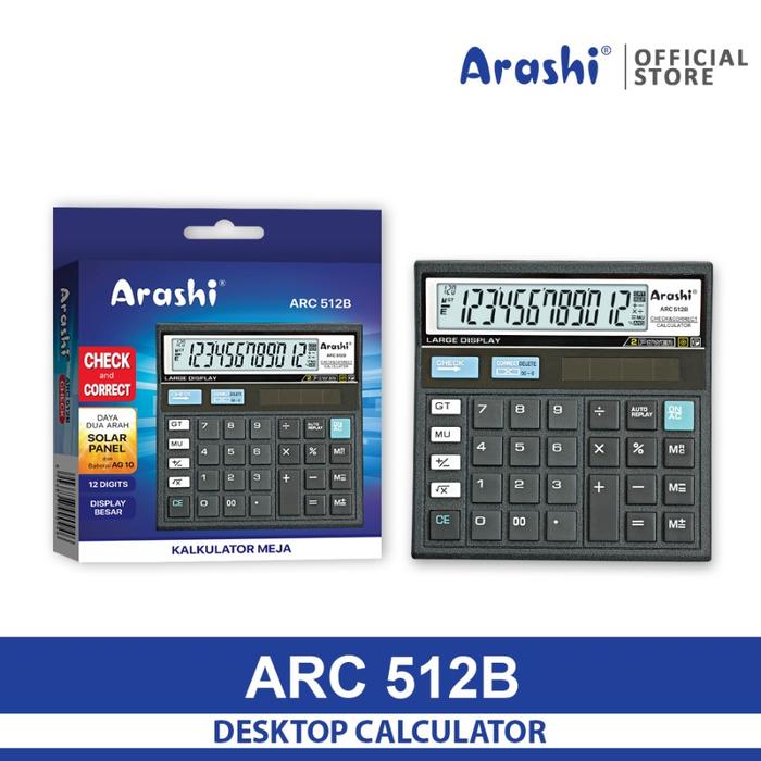 Gambar Calculator / Arashi Kalkulator ARC 512B / 12 Digit / Check Correct - ARC 512B dari Arashi asia undefined Tokopedia