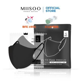Gambar MIISOO Disposable Daily Fit mask Per BOX Masker Kesehatan 4ply Masker wajah - Fitmask Hitam dari MIISOO undefined Tokopedia