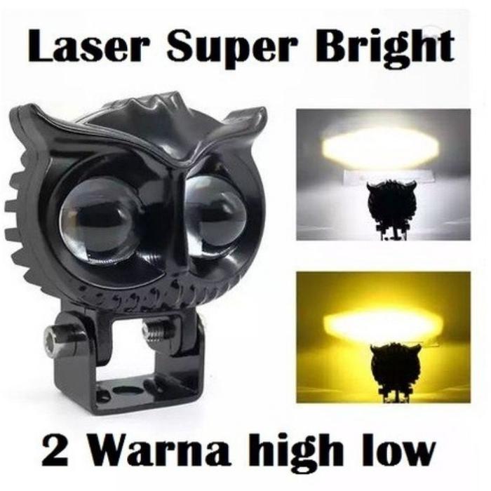 Gambar LAMPU TEMBAK OWL 2 MATA LASER GUN ORIGINAL PUTIH - KUNING HIGH LOW MOTOR DAN MOBIL KLX DTACKER CRF MIO BEAT SCOOPY DLL - OWL 2 MATA LASER ORI dari LINDA RACHMAWATI undefined Tokopedia
