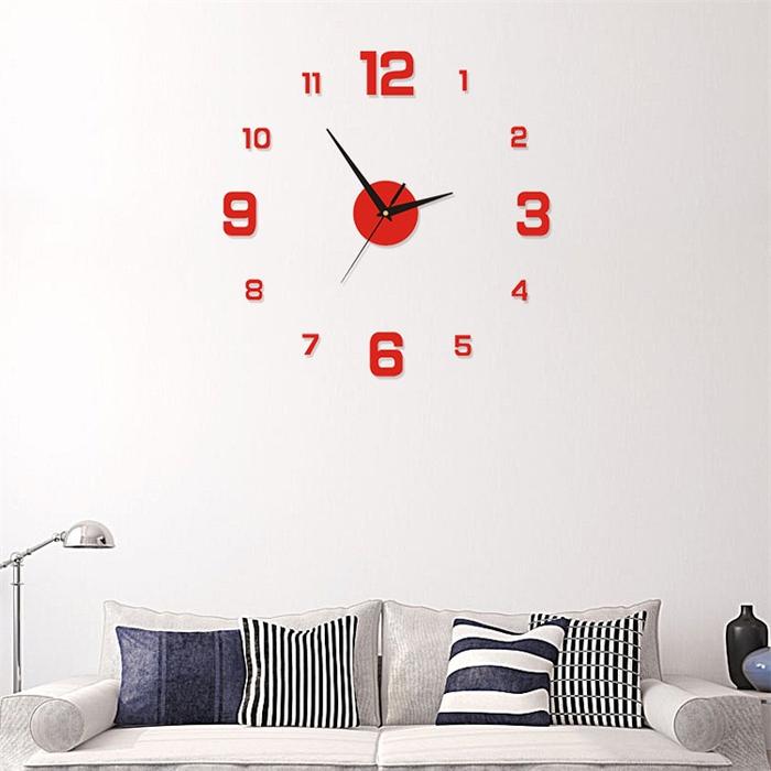 Gambar YHOME Stiker Jam Dinding Digital Bingkai DIY Untuk Dekorasi Rumah atau Kantor / Tempel Besar Huruf Angka Jumbo Estetik Y260 - Red 40cm dari YHOME LIVING undefined Tokopedia
