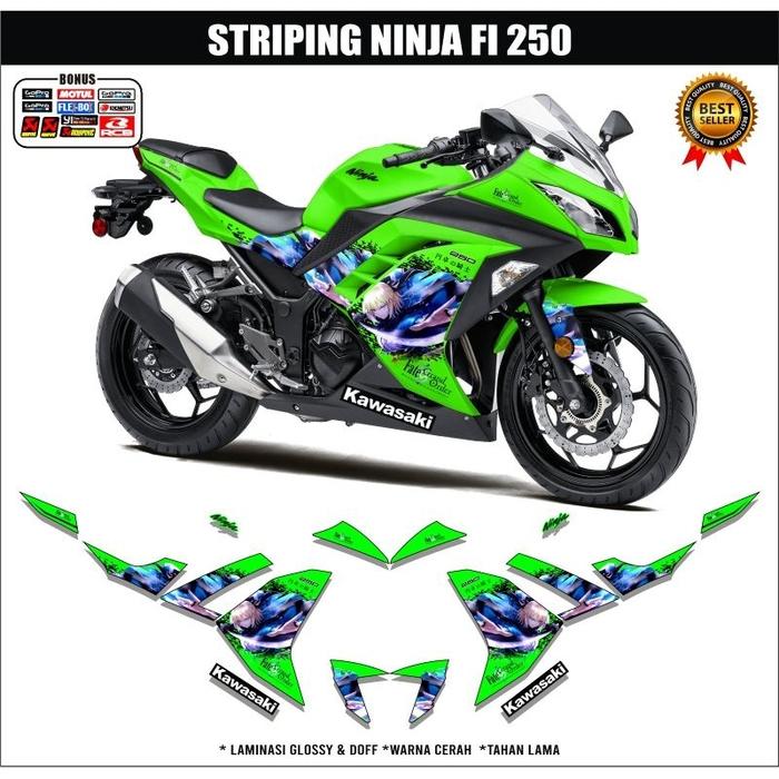 Gambar Stiker/Striping Kawasaki Ninja 250 Fi Edisi Anime / Decal Stiker Motor Ninja 250 Fi Old / Striping Variasi Ninja 250 Fi Lama Tahun 2013 2014 2015 2016 / Stiker List Body Motor Ninja 250 Fi Old / Skotlet Variasi Modifikasi Ninja 250 Fi Motorcycle - Hijau dari AllMotor Decals undefined Tokopedia