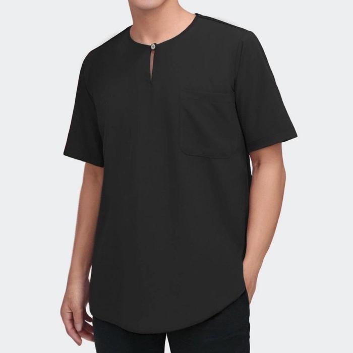 Gambar Baju KOKO KURTA Premium Lengan Pendek model TIMUR TENGAH Pria muslim - Hitam, S dari idsmartshop undefined Tokopedia