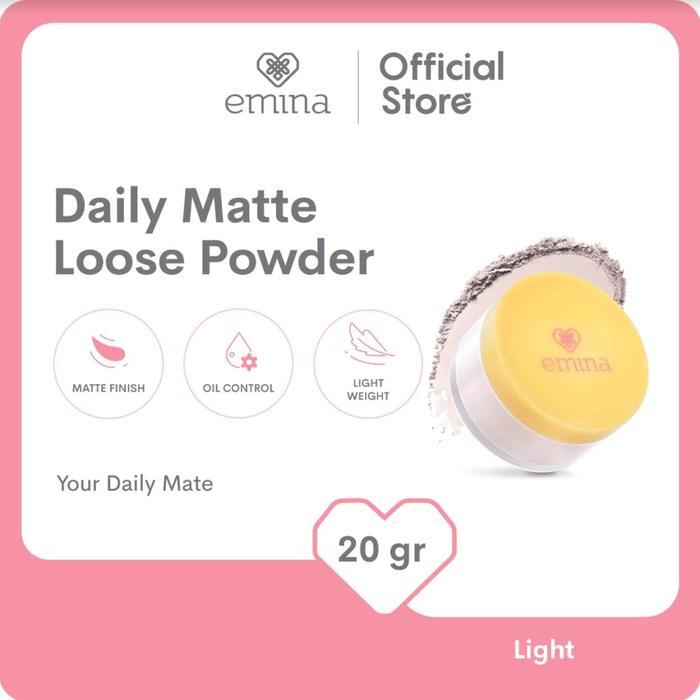 Gambar Emina Daily Matte Loose Powder 20g | Bedak Tabur - Light Beige dari Kios Branded_NEW undefined Tokopedia
