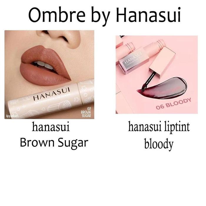Gambar MURAH - PAKET OMBRE HANASUI LIPCREAM + BLOODY Boba Brown Lipstick Liptint - 06 bloody + 02 BROWN dari CV. ANUGRAH JAYA BEAUTY_NEW undefined Tokopedia