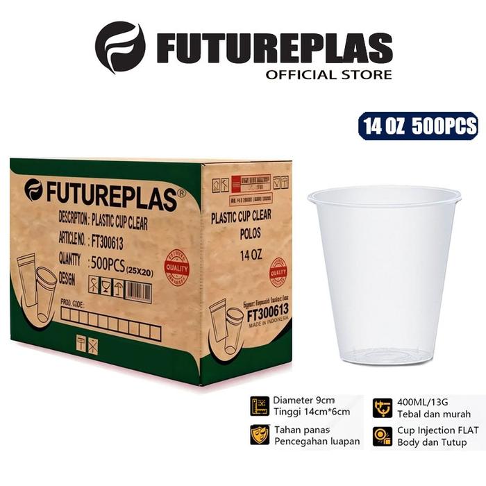 Gambar Futureplas Thinwall Cup Injection 14 OZ 400 ML +Tutup / Cup Gelas Plastik / Kargo Per Dus Paper Cup Tahan Panas Dingin - CUP FLAT 400ML dari Futureplas Offical Store Kab. Tangerang Tokopedia
