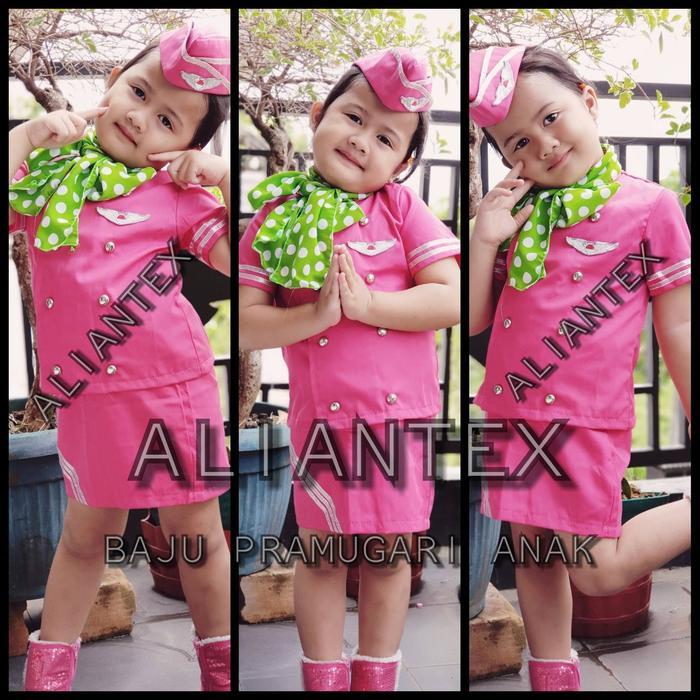Gambar BAJU PRAMUGARI ANAK /KOSTUM ANAK / BAJU PROFESI ANAK / LENGAN PENDEK Perempuan - SKY BLUE, S - SKY BLUE, S dari Kejora Storea undefined Tokopedia