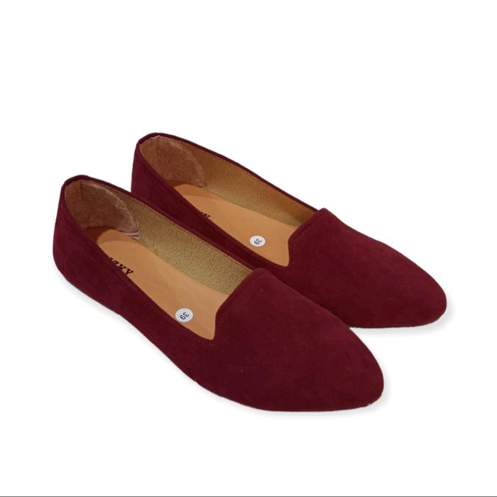Gambar Sepatu Flat Shoes / Sepatu Balet Polos Kekinian - Merah, 37 dari Riskyjayagrosir_NEW undefined Tokopedia