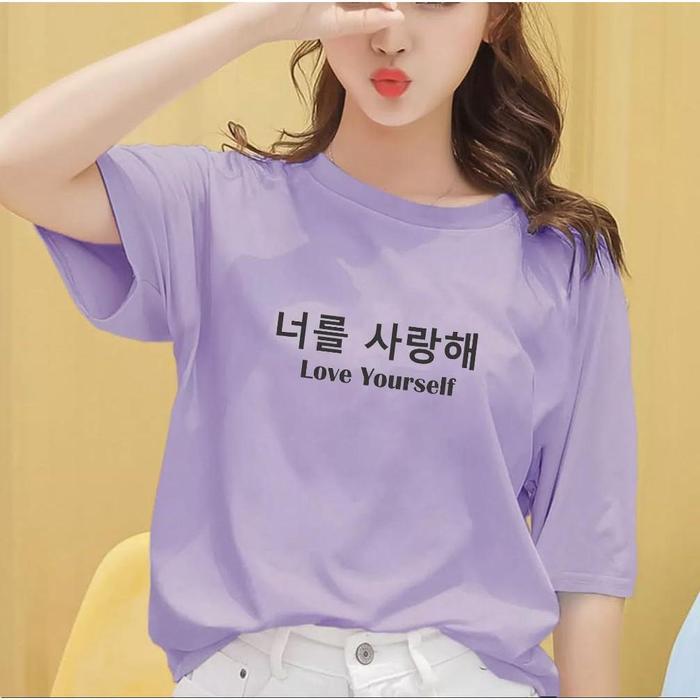 Gambar DINO CLOTHING - KAOS LOVE YOURSELF /KAOS KATUN COMBED / BISA COD / KAOS SIMPEL - LILAC, M dari Rosa Alba Store undefined Tokopedia