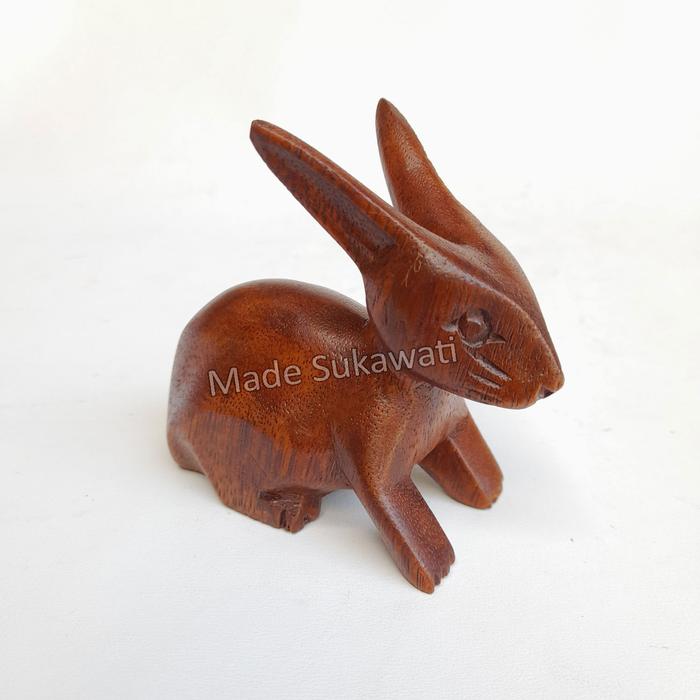 Gambar Kerajinan patung kelinci ukiran kayu handmade Bali - Ukuran S 10cm dari Made Sukawati undefined Tokopedia