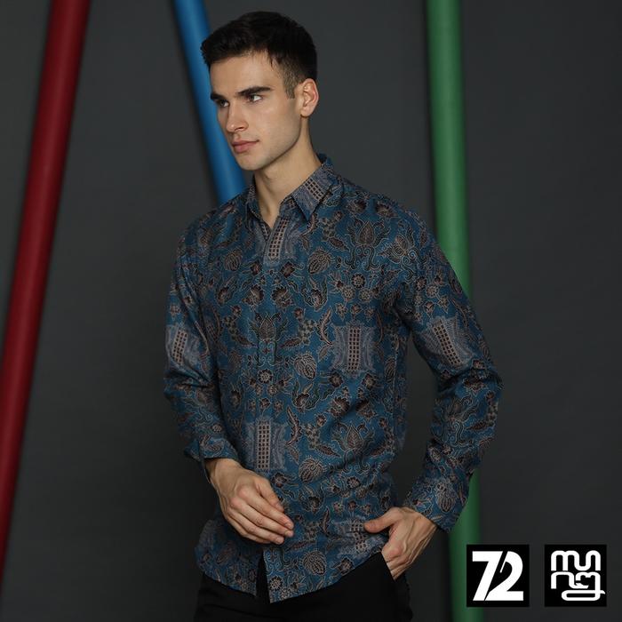 Gambar KEMEJA BATIK PRIA LENGAN PANJANG Kemeja Dobby Slimfit Motif Pintu Aceh Warna Biru 723544 Cap 72 - Baju Kemeja Atasan Pakaian Setelan Batik Pria Cowok Laki Laki Remaja Keluarga Kantor Lenga - S dari 72 Batik undefined Tokopedia
