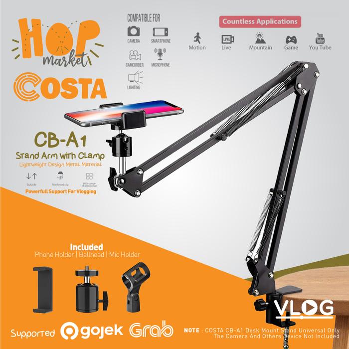 Boom Arm Overhead Smartphone Stand Jual COSTA CB-A1 Boom Arm