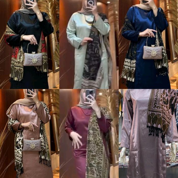 Gambar Baju basiba bahan kawasaki dengan batik tanah liek - atasan saja, hitam, M dari anugerahsulamannbordir undefined Tokopedia