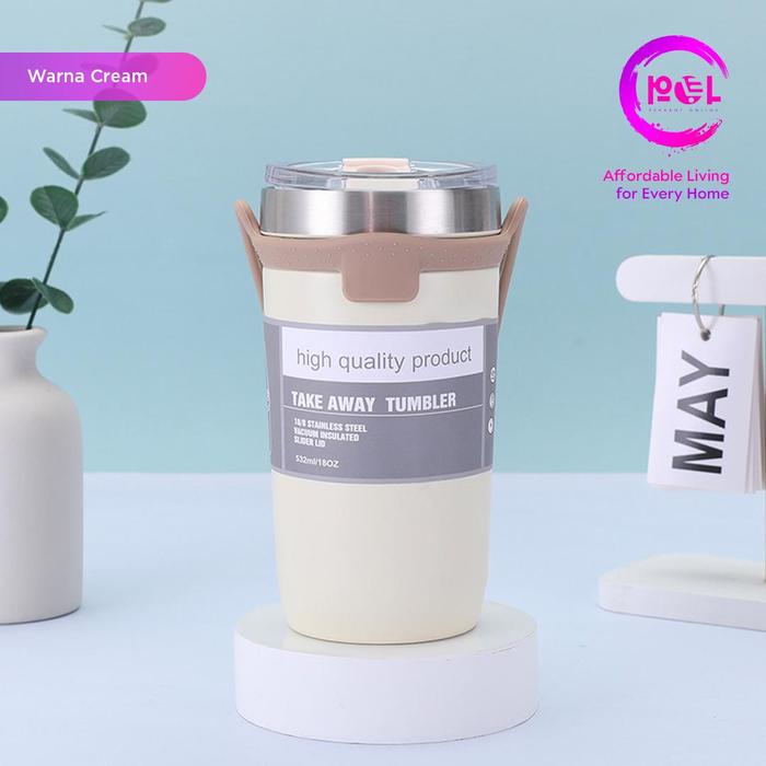 Gambar [POL] COD Tumbler Vacuum Insulated 710ml | Tumbler Stainless Steel | Thermos Botol Minum - Cream dari pol perabot online undefined Tokopedia