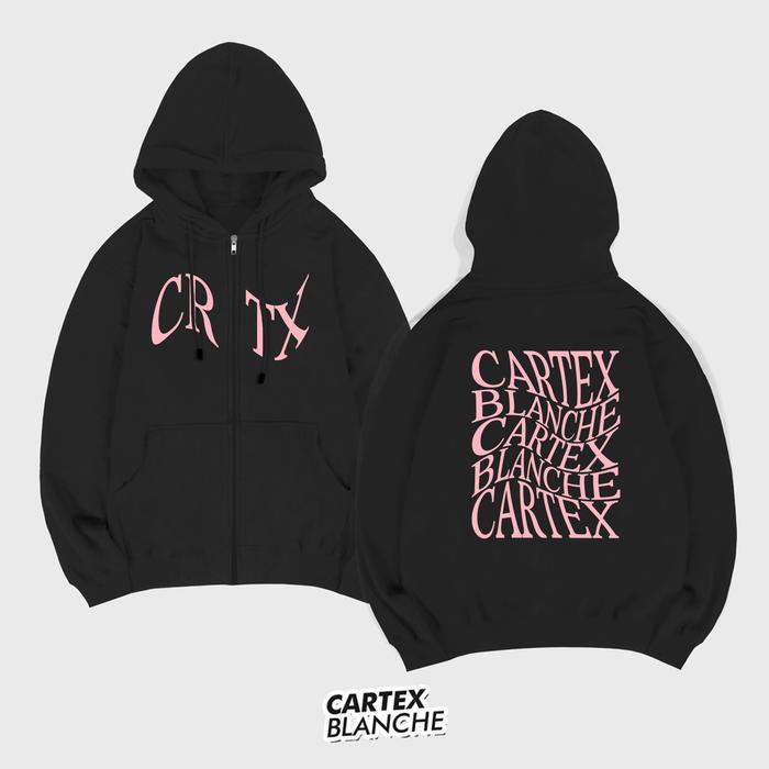 Gambar CARTEXBLANCHE Twisted Crtx Hoodie Zipper Sablon Pria & Wanita Distro Fleece M - XXL - HITAM, M dari CARTEXBLANCHE undefined Tokopedia