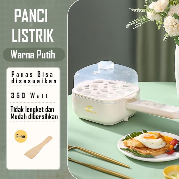 Gambar PPLUS wajan anti lengket Panci Listrik Dan Alat Rebus Telur Eletrik Serbaguna hemat listrik 350W Anti Lengket bonus spatula kayu - PUTIH dari HOKKY-SHOP undefined Tokopedia
