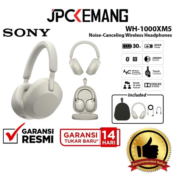 Gambar Sony WH-1000XM5 Wireless Headphone Headset Sony WH1000XM5 Garansi Resmi - Silver dari JPC Kemang undefined Tokopedia