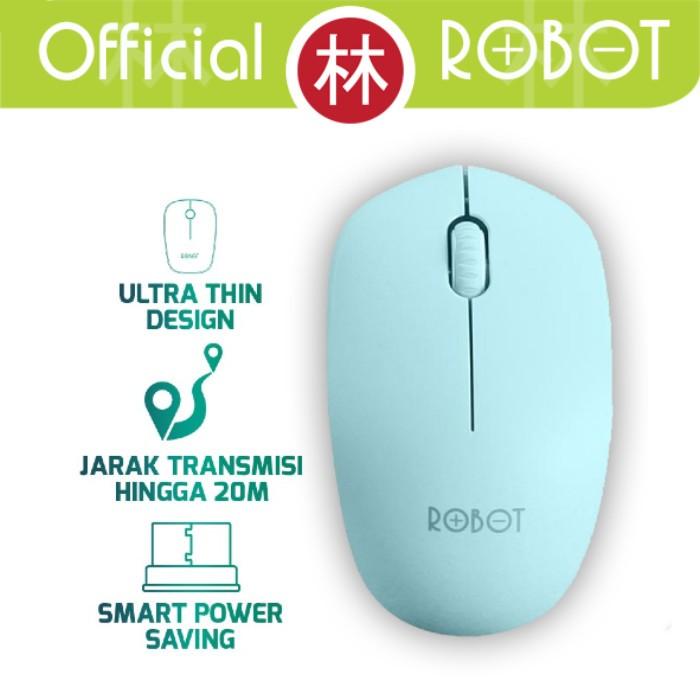 Gambar Robot M210 Mouse Wireless 2.4G 1600DPI Optical USB Office Gaming - Biru Muda dari Liem Group undefined Tokopedia