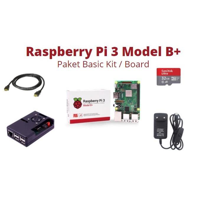 Gambar *Paket/Board* Raspberry Pi 3 Model B+ (32GB SDCard) - Basic Kit dari TOKOASIA. undefined Tokopedia