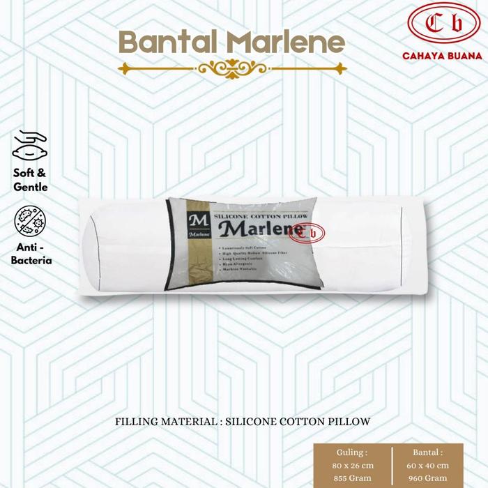 Gambar Bantal Tidur Dewasa Hotel Padat Empuk Full Silikon Cotton - Marlene Premium 40 x 60 cm  &  D16 x 80 cm Kain Katun Bed Guling Linen - Guling dari cahayabuana.id undefined Tokopedia