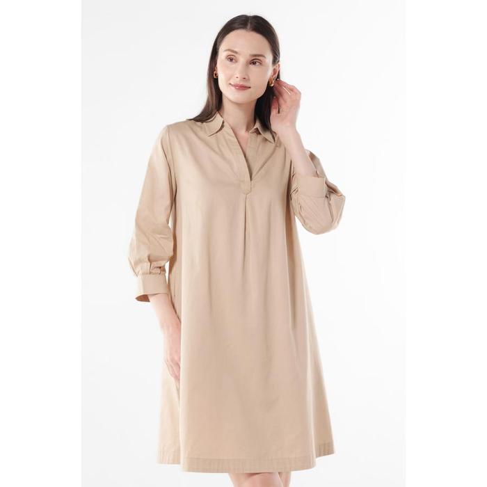 Gambar MINIMAL - Oussa - Dress Lengan Balon Wanita - Beige - S, Beige dari Minimal undefined Tokopedia