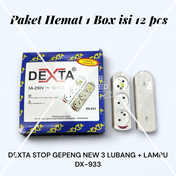 Jual [ PAKET USAHA 1 BOX ISI 12 PCS ] DEXTA STOP KONTAK GEPENG PIPIH 2 ...