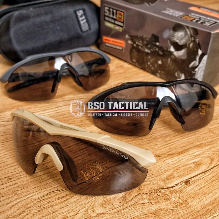 Gambar kacamata fashion kacamata hitam kacamata pria Kacamata Tactical 5.11 Wiley X Design Shooting Military Sunglasses - Black dari GDS.STORE undefined Tokopedia