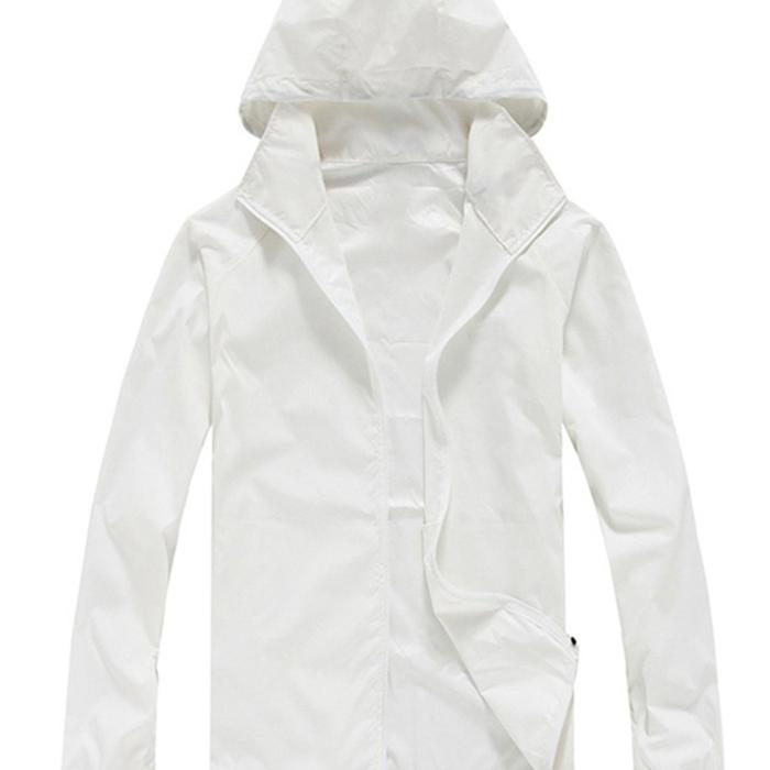 Gambar [Minne] Jaket Olahraga Parasut Thermal Ultralight Unisex Windbreaker + UPF 50 - WHITE, 2XL dari MINNE_NEW undefined Tokopedia