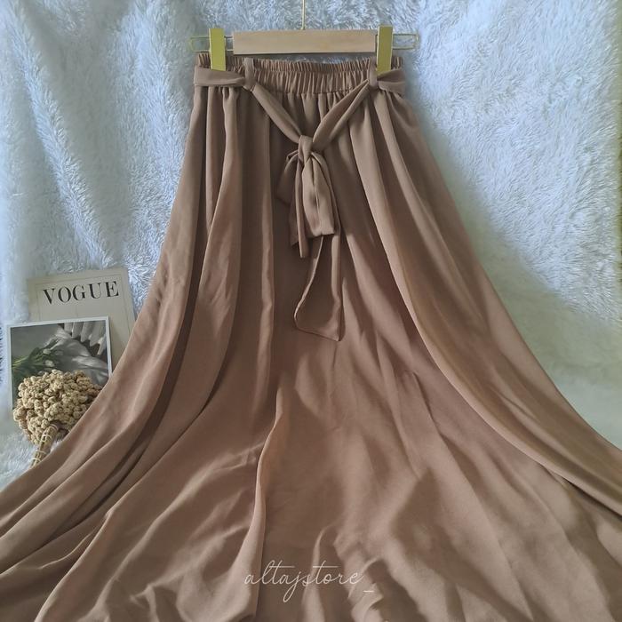 Gambar AZURA SKIRT - Rok Ceruty Umbrella Polos Basic - Mocca dari altaj.store undefined Tokopedia