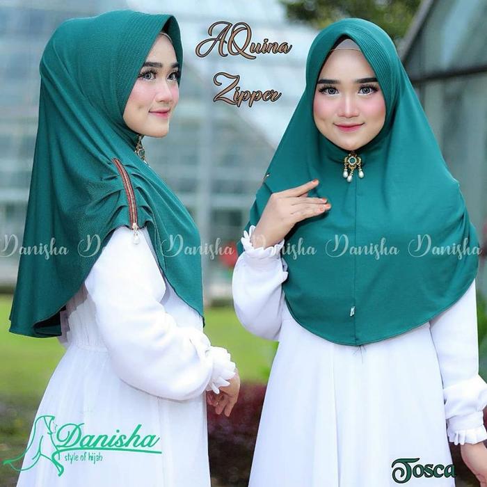 Gambar Jilbab Pet Aquina Zipper Ori Danisha Hijab - MUSTARD dari Lova Lipa Hijab undefined Tokopedia