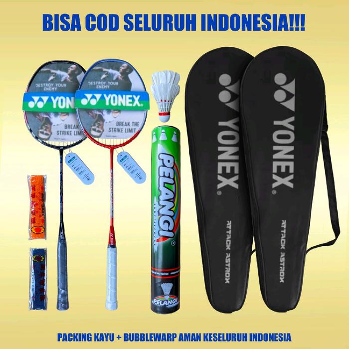 Gambar Raket Badminton Bulutangkis SUPER LENGKAP 2Raket + 2Grip +2Tas +Kock 12pcs dari Raket Bulutangkis_NEW undefined Tokopedia