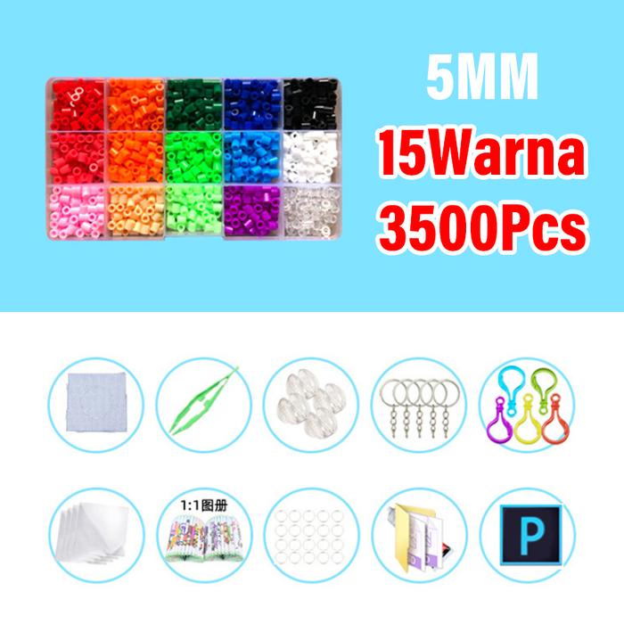 Gambar 5mm Hama  Beads Set Mainan Edukasi Anak Setrika Mini DIY Manik Air Aquabeads Aqua Beads - 15Color(3500Pcs) dari Daily Maket undefined Tokopedia