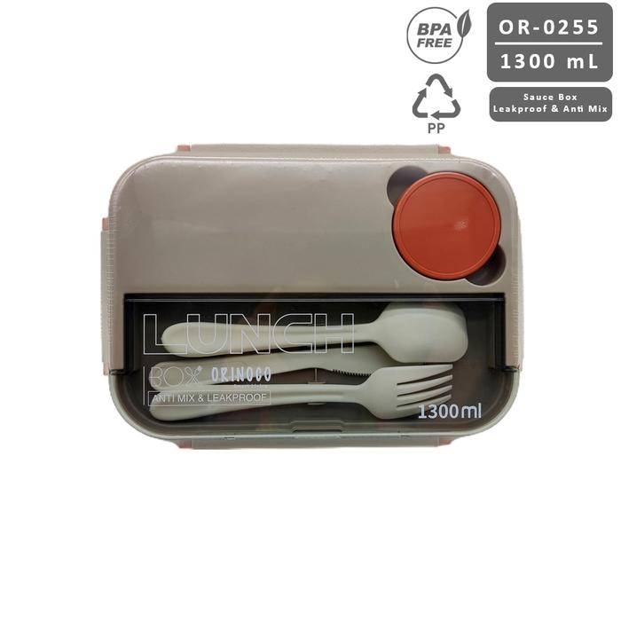 Gambar Kotak Makan 4 sekat Anti Campur Antar Sekat 1300 ML Include Wadah Sup Warna Cantik 2 Tone Free Sendok Garpu Blue Bulat - Cream dari Ollahomeliving undefined Tokopedia