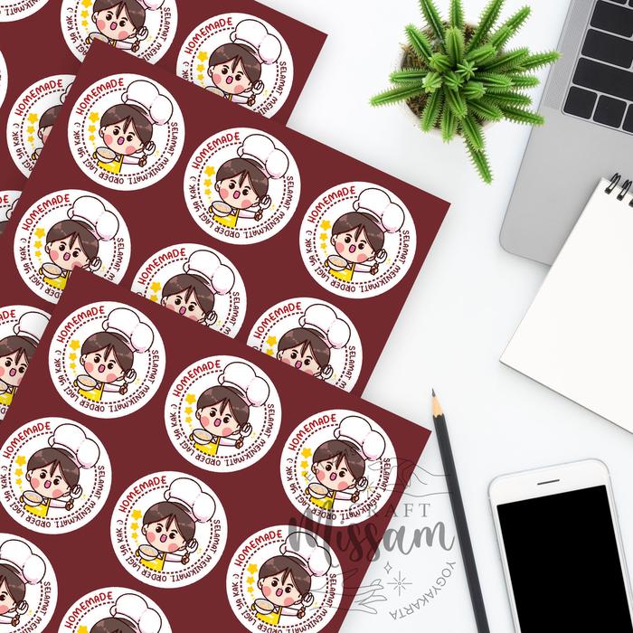 Gambar 100 Pcs Thank You Sticker Homemade Chef TY048 - White dari Missam Craft_NEW undefined Tokopedia