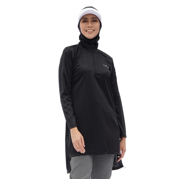 Gambar Tiento Aleeya Long Sleeve Dry Fit Zipper Sporty Baju Kaos Olahraga Lengan Panjang Wanita Muslimah Remaja Dewasa Running Fitness Senam Zumba Tenis - BLACK, XS dari TIENTO INDONESIA undefined Tokopedia