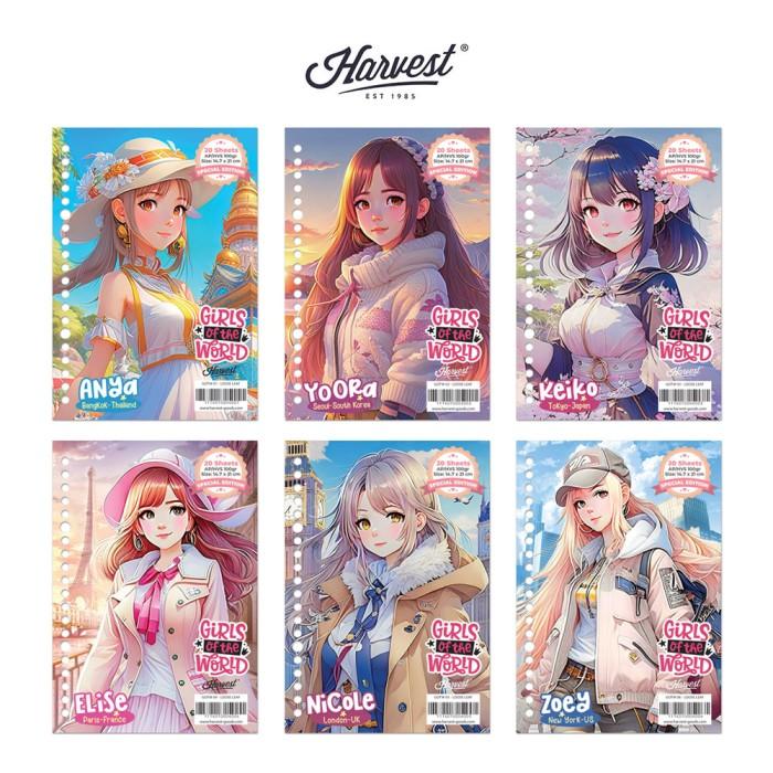 Gambar Loose Leaf / Kertas Binder Harvest A5 Girls of The World - Paket isi 6 - Multicolor dari Harvest goods undefined Tokopedia