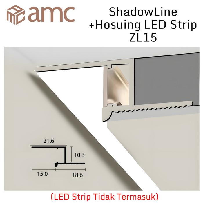 Gambar AMC ZL15 Shadow Line / Tali Air Gypsum / Shadowline 3 Meter Kap Aluminium LED Strip Profile Linear Minimalis 3Meter 3M - Hitam dari TOKO JEMARI LIGHT undefined 5 Tokopedia