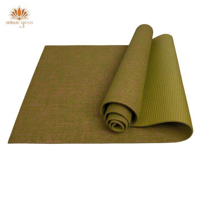 Gambar PVC yoga mat jute 6mm / Matras PVC Jute Anti Slip - Hijau dari Unique Yoga Indonesia undefined Tokopedia