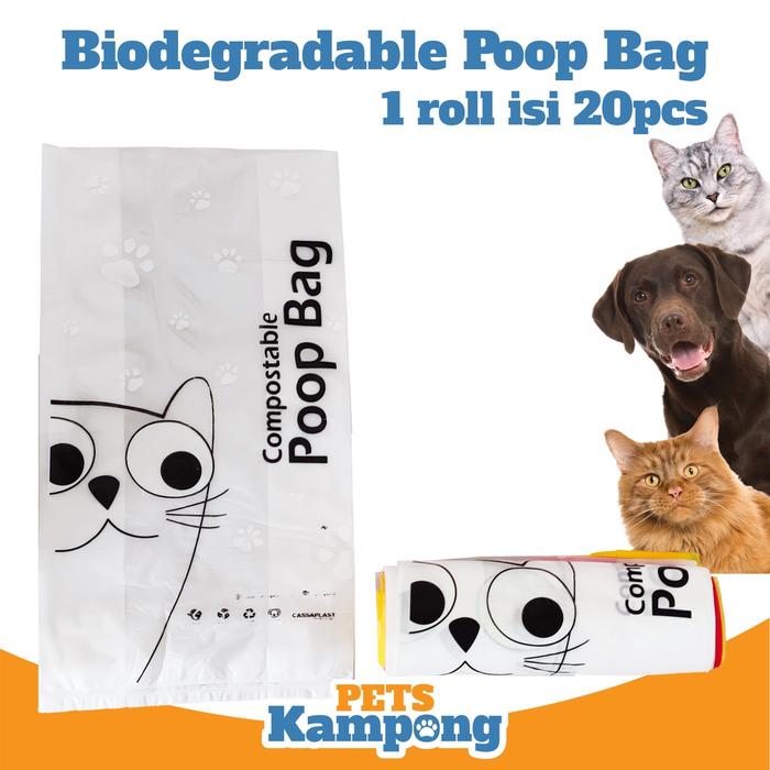 Gambar Biodegradable Poop Bag Kantong plastik kotoran hewan anjing kucing dari singkong casava ramah lingkungan dari Pets Kampong undefined Tokopedia